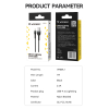 Kabel przewód do iPhone w oplocie USB-A - Lightning 2.4A 1m czarny