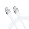 Trwały elastyczny kabel przewód USB-C - USB-C PD 65W 2m biały