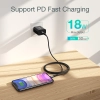 Kabel przewód do iPhone MFi USB-C - Lightning 480Mb/s 3A 2m czarny