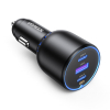 Ładowarka samochodowa 2x USB-C PD i 1x USB-A 130W czarna