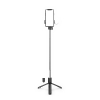 Selfie stick teleskopowy z pilotem + lampka LED stojak tripod na telefon 0.71m - czarny