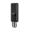 Powerbank 10000 mAh 22.5W USB-A USB-C micro USB z kablem USB-C i Lightning - czarny