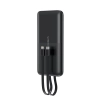 Powerbank 10000 mAh 22.5W USB-A USB-C micro USB z kablem USB-C i Lightning - czarny