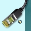 Kabel sieciowy patchcord w oplocie Ethernet RJ45 Cat 7 10Gbps 0.5m - czarny