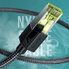 Kabel sieciowy patchcord w oplocie Ethernet RJ45 Cat 7 10Gbps 1m - czarny