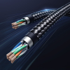 Kabel sieciowy patchcord Ethernet RJ45 Cat8 miedziany rdzeń 1.5m - czarny