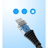 Kabel przewód USB-C-USB-C z organizererm magnetycznym PD 3.1 240W 1.8m - czarny