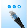 Kabel przewód USB-C-USB-C z organizererm magnetycznym PD 3.1 240W 1.8m - czarny