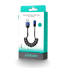Kabel przewód spiralny USB-A - iPhone Lightning Crystal-Clear Series 3A 1.5m - czarny