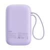 Power bank 10000mAh QPow 2 30W z wbudowanymi kablami USB-C - fioletowy