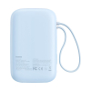 Power bank 10000mAh QPow 2 30W z wbudowanymi kablami USB-C - niebieski