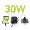 Power bank 10000mAh QPow 2 30W z wbudowanymi kablami USB-C - czarny