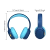 Słuchawki bezprzewodowe KH02 Bluetooth dla dzieci bezpieczne z kontrolą głośności - niebieskie