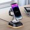 3w1 Stacja ładująca indukcyjna E16 15W do telefonu słuchawek zegarka - czarna