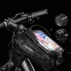 Sakwa rowerowa na ramę pancerna z kieszonką na telefon nawigację 1.7l - czarna