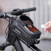 Sakwa rowerowa na ramę pancerna z kieszonką na telefon nawigację 1.7l - czarna