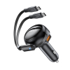 Ładowarka samochodowa B13 53W USB-A + 2 kable rozwijane USB-C - czarna