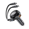 Ładowarka samochodowa B13 53W USB-A + 2 kable rozwijane USB-C - czarna