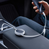 3w1 Kabel uniwersalny zwijany USB-C - Lightning / USB-C / micro USB 100W 1.1m - biały
