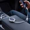 3w1 Kabel uniwersalny zwijany USB-C - Lightning / USB-C / micro USB 100W 1.1m - biały