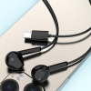 Słuchawki X3C douszne przewodowe z mikrofonem i pilotem USB-C 1.2m - czarne