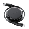 Kabel przewód USB-C - USB-C zwijany z organizerem 60W - czarny