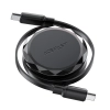 Kabel przewód USB-C - USB-C zwijany z organizerem 60W - czarny