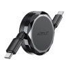 Kabel przewód USB-C - USB-C zwijany z organizerem 60W - czarny