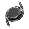Kabel przewód USB-C - USB-C zwijany z organizerem 60W - czarny