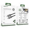 Kabel przewód USB-C z nylonowym oplotem PD 60W 480Mb/s - czarny