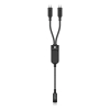 2w1 Kabel przewód podwójny USB-C - 2x USB-C 100W 480Mb/s - czarny
