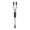 2w1 Kabel przewód podwójny USB-C - 2x USB-C 100W 480Mb/s - czarny