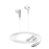 Słuchawki przewodowe z mikrofonem i pilotem USB-C 1.2m - białe