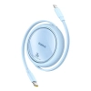 Kabel przewód zwijany Free2Pull USB-C - iPhone Lightning 20W 1m - niebieski