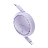 Kabel przewód zwijany Free2Pull USB-C - iPhone Lightning 20W 1m - fioletowy