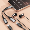 2w1 Adapter przejściówka rozdzielacz USB-C na zasilanie i słuchawki - szary