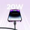 Kabel przewód Multi-Color Series A14 USB-C - iPhone Lightning 20W 1.2 m - czarny
