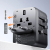 Ładowarka adapter podróżny uniwersalny 65W EU / US / JP / AU / UK / CN - czarny