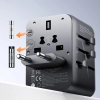 Ładowarka adapter podróżny uniwersalny 65W EU / US / JP / AU / UK / CN - czarny