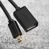 Adapter przejściówka mini USB-B (męski) - USB-A (żeński) OTG 10cm - szary