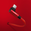 Kabel przewód kątowy iPhone Lightning - USB-A MFi 2.4A 1m - czerwony