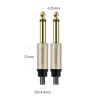 Kabel przewód audio mono TS jack 6.35mm - jack 6.35mm 1m - szary
