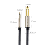 Kabel przewód audio TRS mini jack 3.5mm - jack 6.35mm 3m - szary