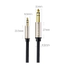 Kabel przewód audio TRS mini jack 3.5mm - jack 6.35mm 3m - szary