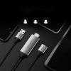Adapter przejściówka USB-A (żeński) - HDMI z portem zasilania USB-A (męski) 1.5m - szary