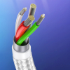 Kabel przewód w oplocie USB-A - USB-C QC 3.0 3A 1m - biały