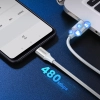 Kabel przewód w oplocie USB-A - USB-C QC 3.0 3A 1.5m - biały