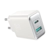 Ładowarka sieciowa USB-C - USB-A 30W PD - biała