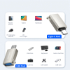 Adapter przejściówka USB-C (męski) - USB-A (żeński) z oczkiem na smycz - srebrny