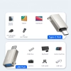 Adapter przejściówka USB-C (męski) - USB-A (żeński) z oczkiem na smycz - srebrny